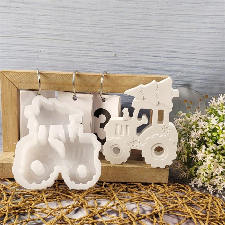 Versatile 3D Countdown Crafting Molds Sturdy Silicone Tractor Christmas Tree Decoration Mold for DIY Resin Projects