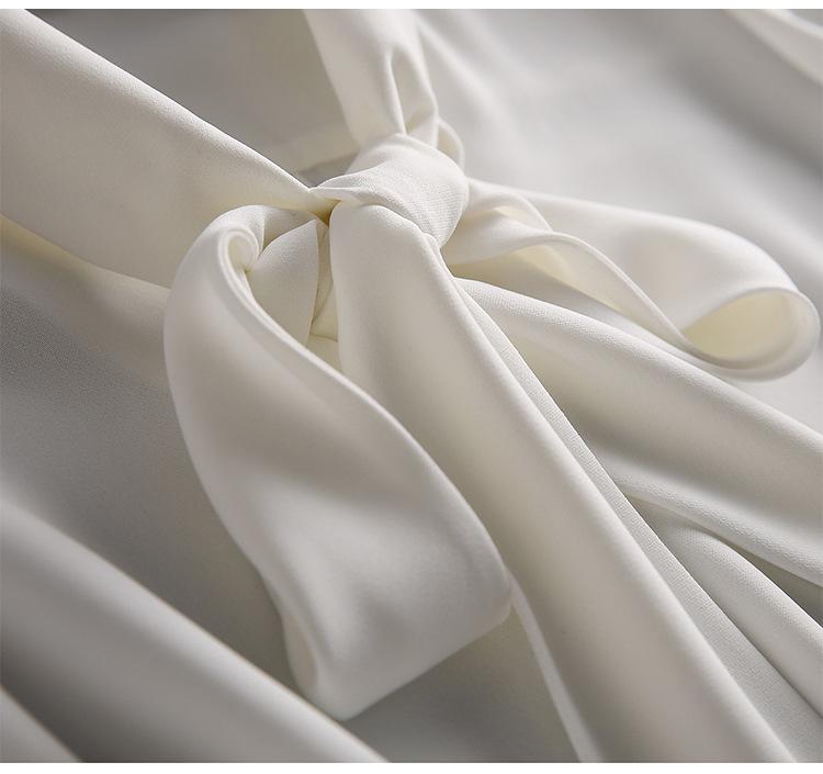 Elegant Women's Ribbon Shirt - Spring/Autumn Top