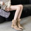 Fashion Autumn Fashion Low Heel Ankle Boot Women Slip On Pointed Toe Shoes Mordern Short Booties Zapatos De Mujer