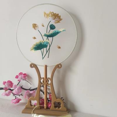 מניפת רקמה משי סימולציה רקמת סוז'ו מניפת כדור מניפת ארמון סגנון סיני קלאסי מניפת ריקוד חנפו