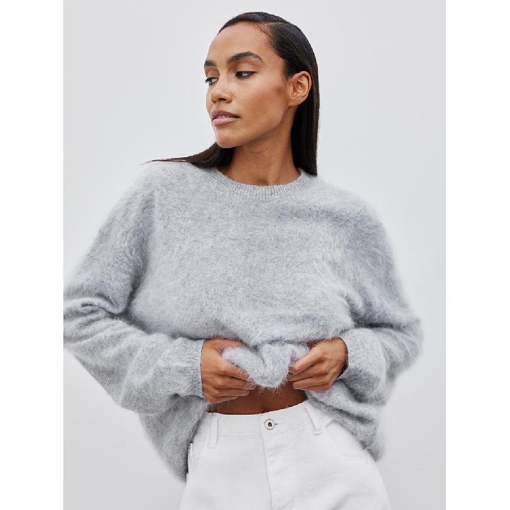 Suéter de Punto Rosa para Mujer Manga Larga Moda Suelto Patchwork Lindo Top Y2k Punto Femenino Elegante Nuevo