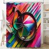 Vibrant Colorful Shower Curtain for Bathroom Decor Modern Abstract Design Printing Waterproof Fabric Various Sizes Available On
