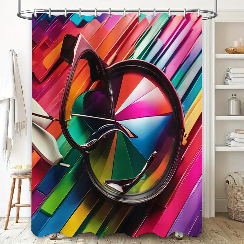 Vibrant Colorful Shower Curtain for Bathroom Decor Modern Abstract Design Printing Waterproof Fabric Various Sizes Available On