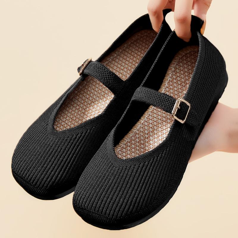 Shallow Casual Shoes Breathable Shoes for Middle-aged and Elderly People Cloth Shoes Soft-soled Women's Shoes