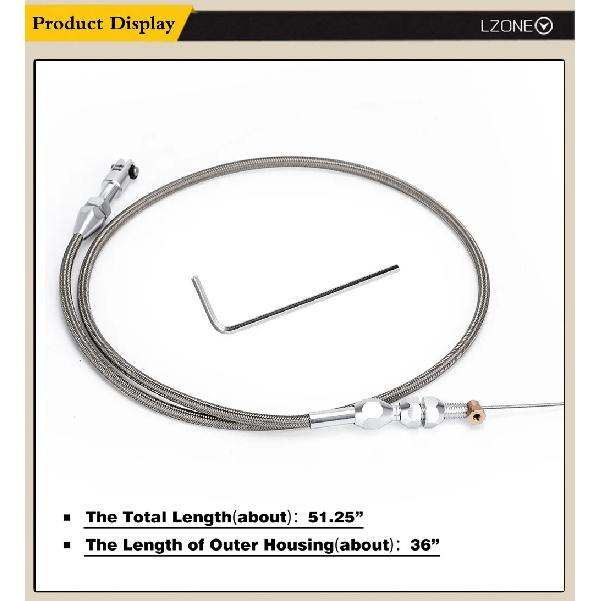 36Inch Throttle Gas Cable Kit Stainless Steel Braided For 97-07 Chevrolet/Chevy LS1 Engine 4.8L 5.3L 5.7L 6.0L TCB02