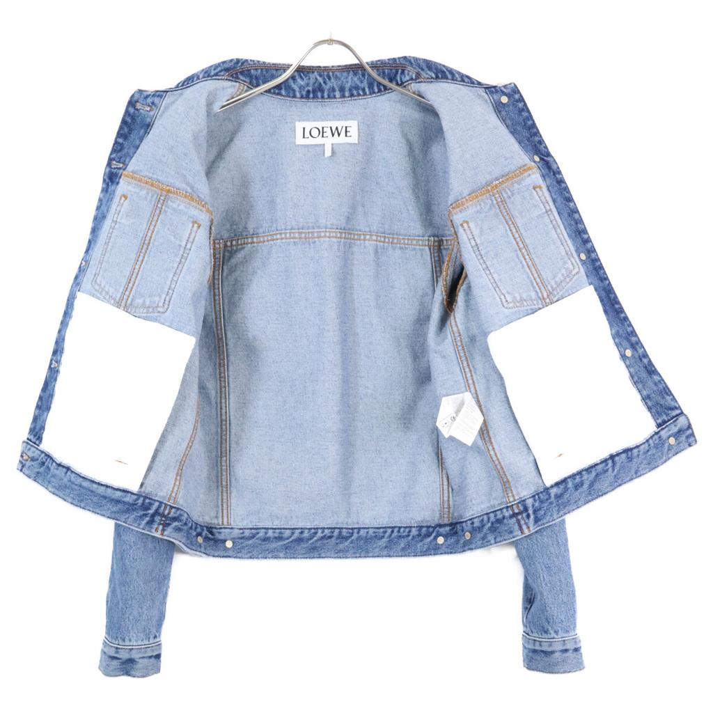 LOEWE Excellent condition, genuine Japanese made item S359Y50X23, leather patch anagram denim Jacket 40 Light blueUsed