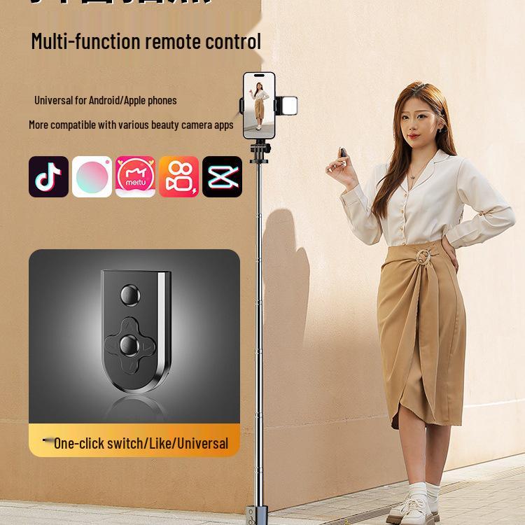 2025 Universal Blue Selfie Stick Tripod: Floor-Standing, Portable, 360° Rotation for Mobile Photography