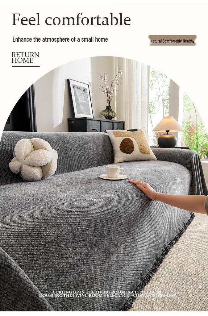 Cross-Border All-Season Chenille Sofa Cover Towel - Universal Fit Cushion Full Cover