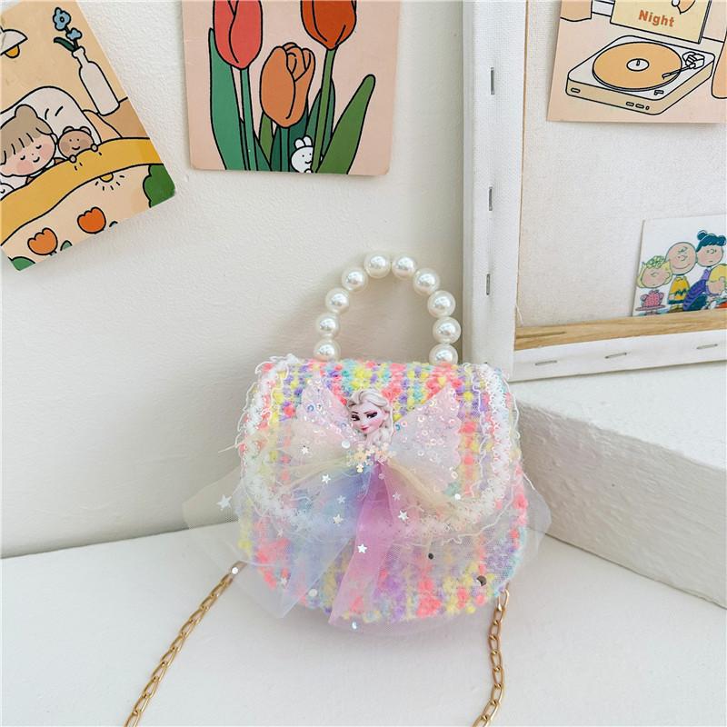 Cute Princess Cartoon Purse Lovely Girls Handbag With Sequins And Chain Strap