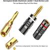 1/5PCS Gold Plated Banana Plug Connector Dual Screw Locking Metal Audio Cable Connector Quick Connect No Solder