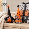 Festive Home Decor Halloween Plush Gnome Decoration, Spooky Orange Black Boo Pumpkin Swedish Tomte Decorative Toys Figurine, Elf Dwarf Ornaments