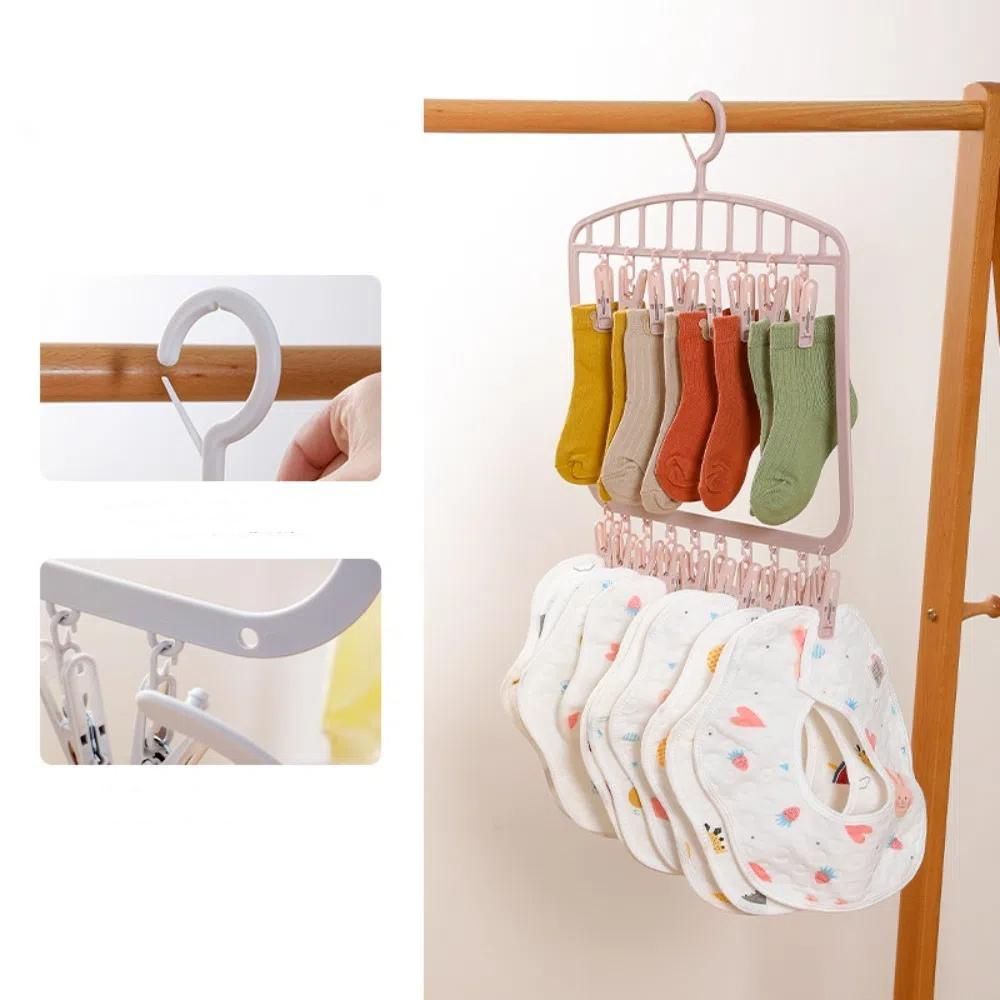 

Вешалка для сушки носков в один/два слоя, экономящая место, вешалка для шкафа, новая подвесная сушилка, носки Pink 1