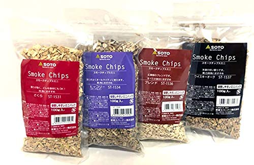 SOTO Smoke Chips Mini (100g) Sakura Hickory Blend Whiskey Oak