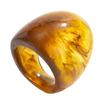 Marbled Effect Resin Art Rings Curved Wide Band Design Safe Construction Stackable Fashion Accessory Resin Texture