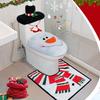 Christmas Snowman Toilet Seat & Tank Cover Set with Floor Mat & Tissue Holder