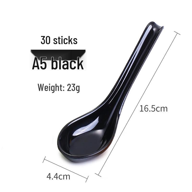 MOLUONA Black Melamine A5 Hook Soup Spoons