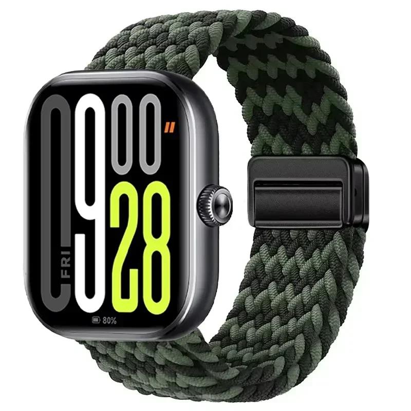 Magnetic Loop for Xiaomi Redmi Watch 4 5 Strap Adjustable Braided Sport Nylon Replacement bracelet for Miband 8 pro/9 pro band