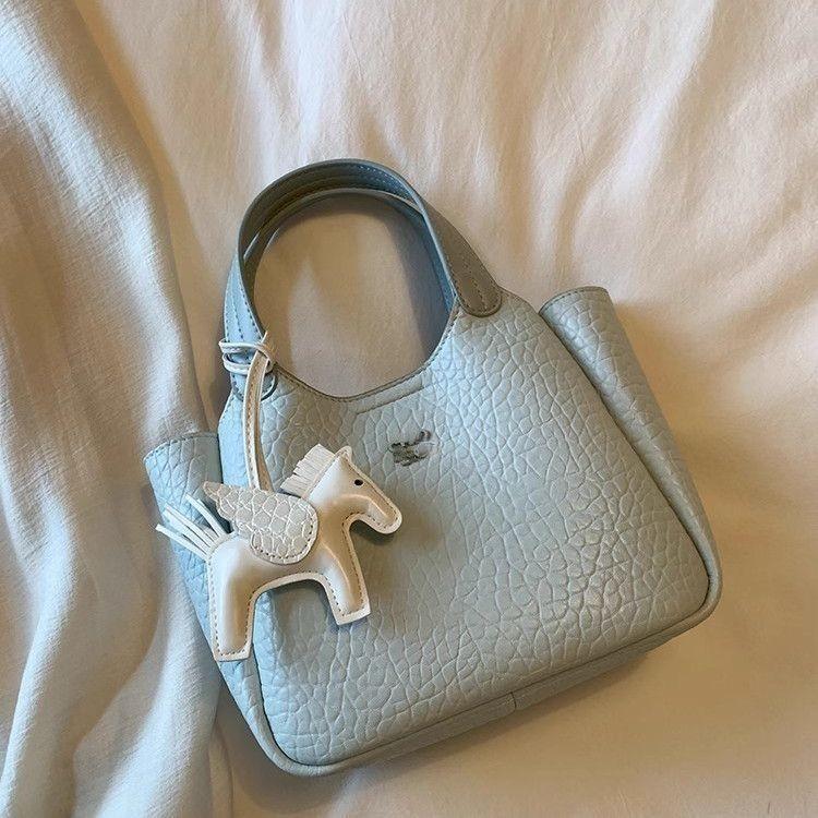 Ielgy Blue Tote Bag Ladies Commuter Portable Shoulder Messenger Bag