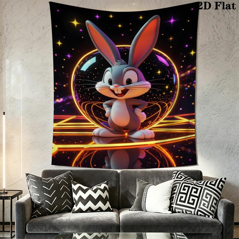 Bugs Bunny Wall Tapestry Aesthetic Wall Hanging Printed Fabric Blanket Decorative Tapestries for Bedroom Living Room Home Decor