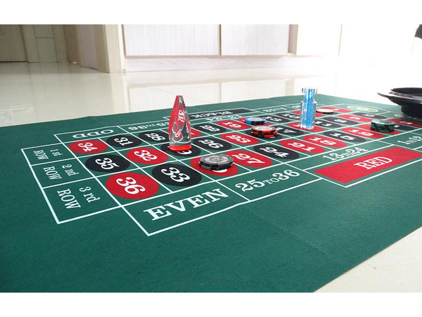 Wendbare Pokerkartentischmatte – 60x90cm Vliesfilz für Texas Hold'em & Roulette