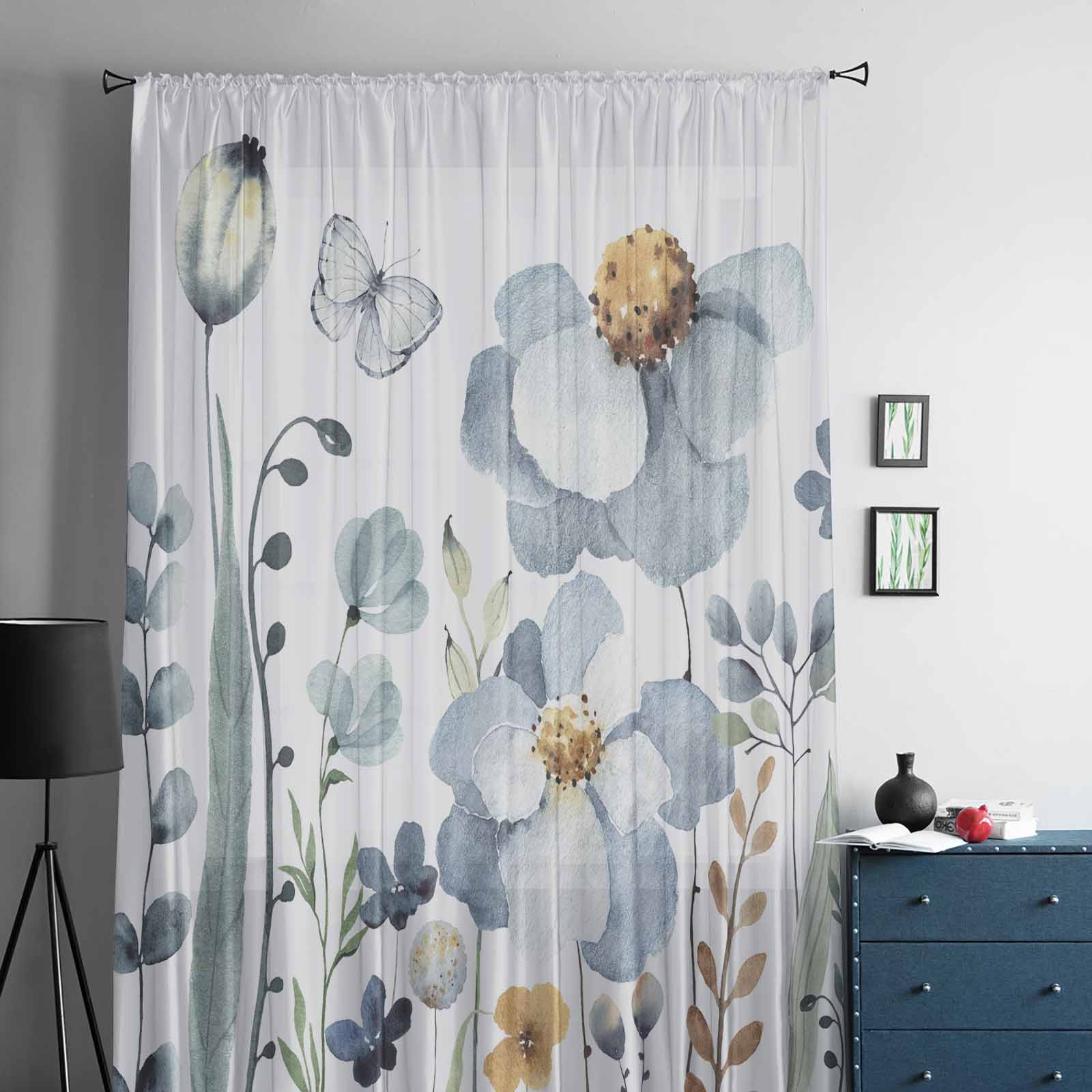 Летние цветы и растения тюлевые оконные шторы для спальни роскошный домашний декор шторы — фото 2