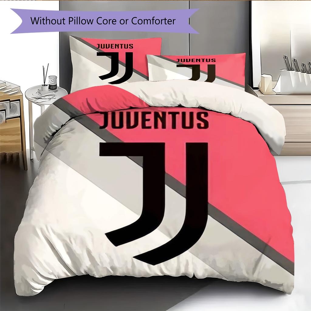 Set Copripiumino Trapuntato Juve Federa Federe Decorazione Casa Regalo di Compleanno (1 * copripiumino + 2 * federa, senza nucleo)