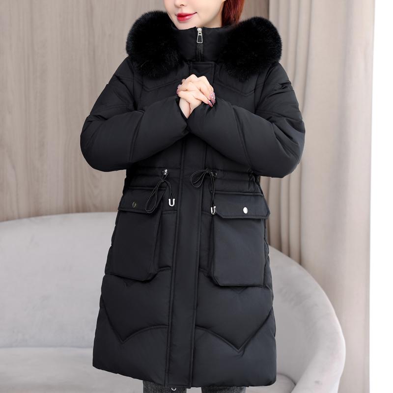 

Модные зимние женские длинные парки с капюшоном и воротником из искусственного меха, толстая теплая куртка, съемные рукава, женские пальто M