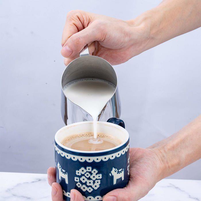 Pichet à lait - emsmil - 350 ml - acier inoxydable - argenté - stylo à latte art