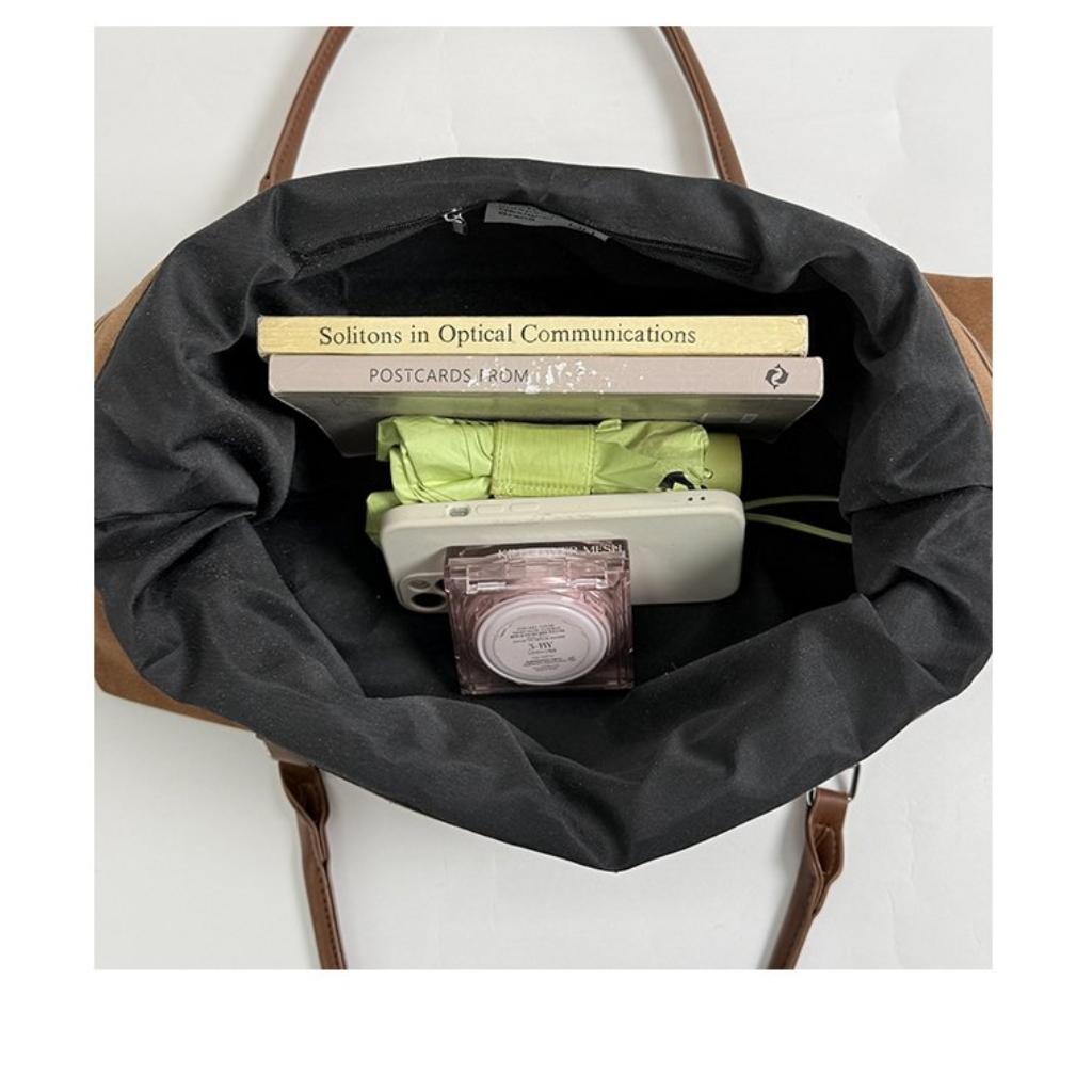 Hobo Bag Women Faux Leather Large Capacity Embroidered Drawstring Daily Commute