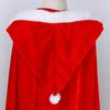 Plush Hooded Ponchos Polyester Christmas Cosplay Costume Windproof Red Xmas Cape  Autumn Winter