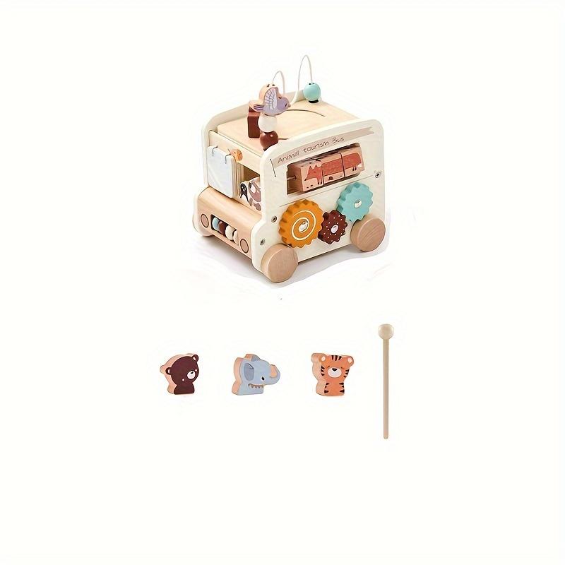 

Early Learning Animal Shaped Bead Maze Toy Car Multifunctional Cognitive Building Blocks,Hexagon Busy Box Trolley Perfect for Halloween Christmas белый