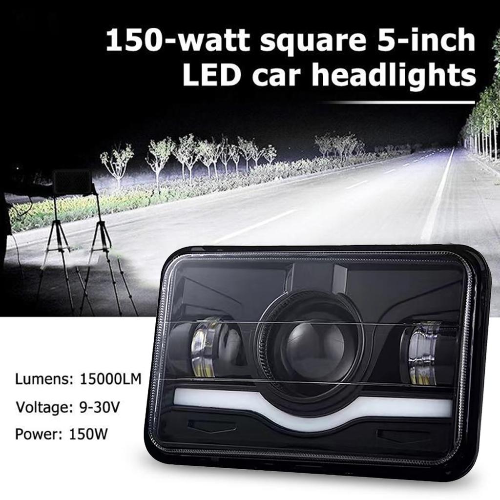 4x6 Inch LED Headlights 45W 9?32V DC IP68 Waterproof White Red DRL High Low Beam Turn Signal Lamp