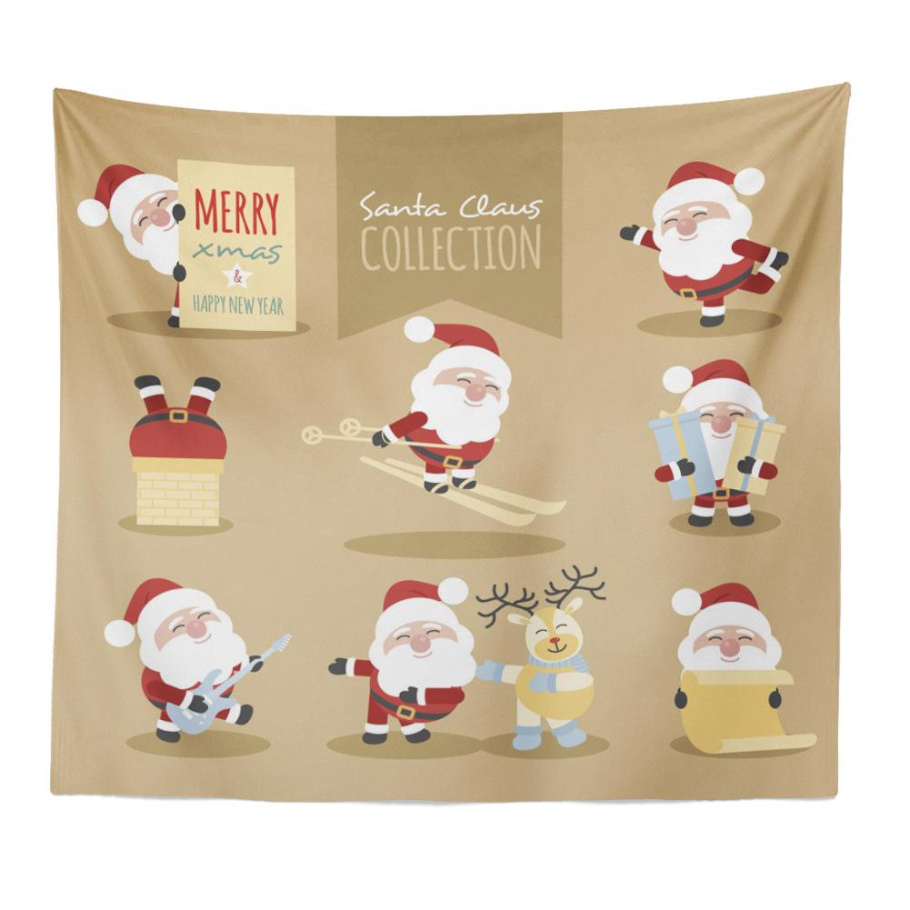 Christmas Series Santa Claus Pattern Tapestry TV Background Wall Landscape Tapestry Cloth Hanging Cloth