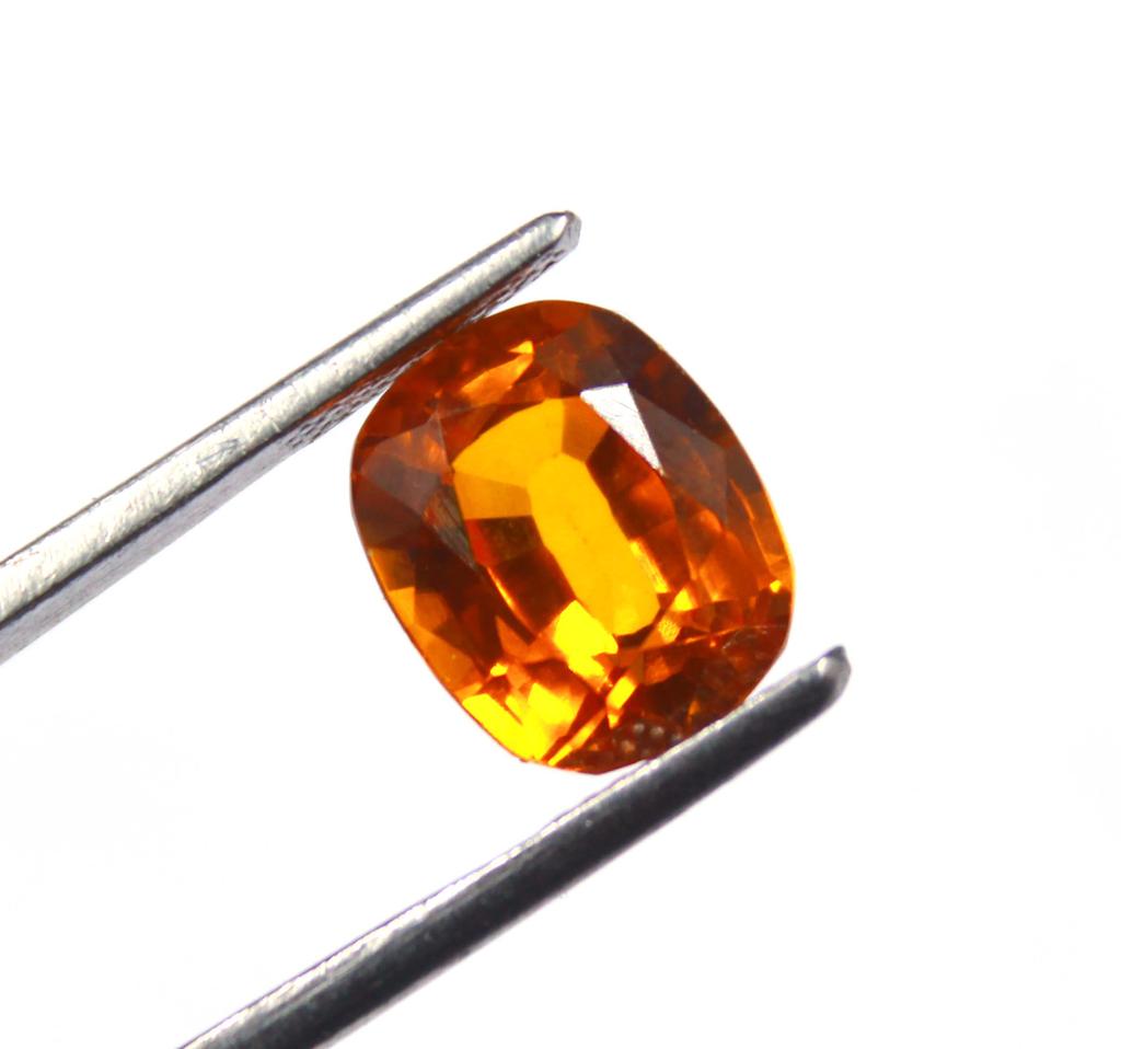 6.65 Carat Cushion Shape Beautiful Orange Sapphire Certified Sri Lanka Gemstone SN536