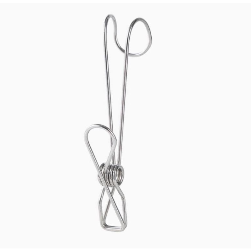 Long-tail Hook Clamp Stainless Steel Clothes Drying Clamp Long-tail Hanging Wire Clamp Drying ClampHousehold Multi-functional Hook Clamp