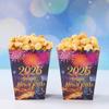 10Pcs Happy New Year 2026 Theme Party Decor Fireworks Popcorn Box Candy Cookie Packaging Boxes For Movie Night Party Decor