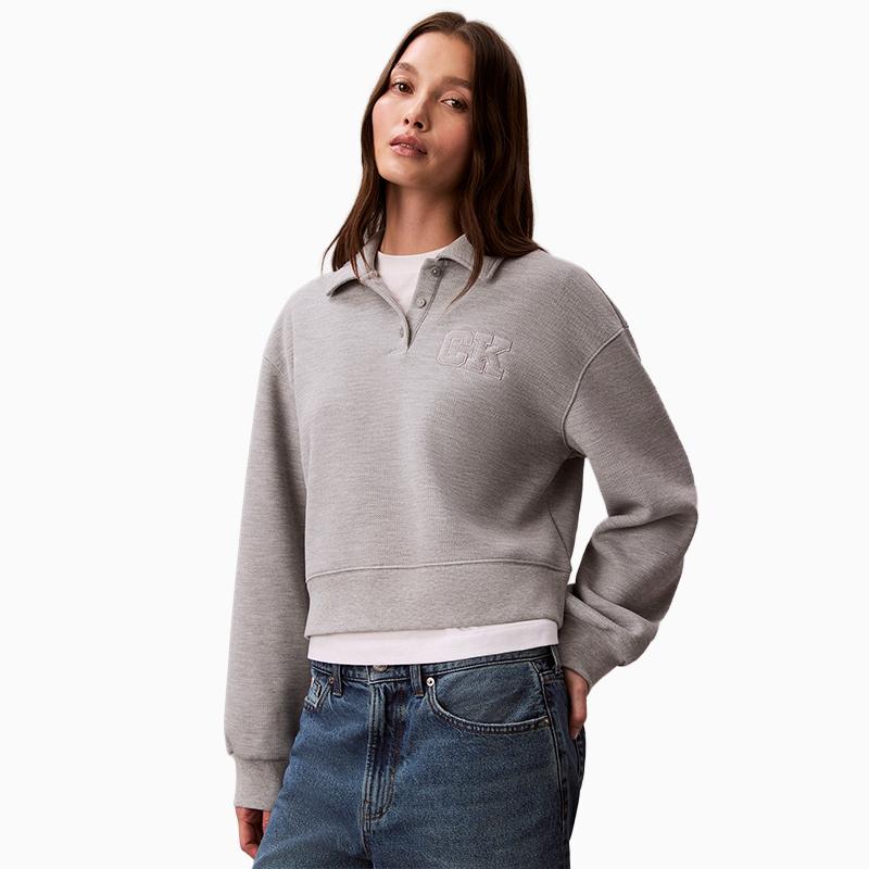 Calvin Klein Американский повседневный спортивный стиль Вышитая толстовка-поло на молнии до середины груди Женская толстовка 47F237G M 17960₽