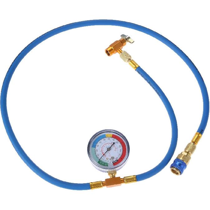 Aupoko R134A Car AC Refrigerant Charge Hose, AC Charge Hose with Gauge, R134A Can Tap Valve, R134A Quick Couple, Low Pressure Gauge and 59   Recharge