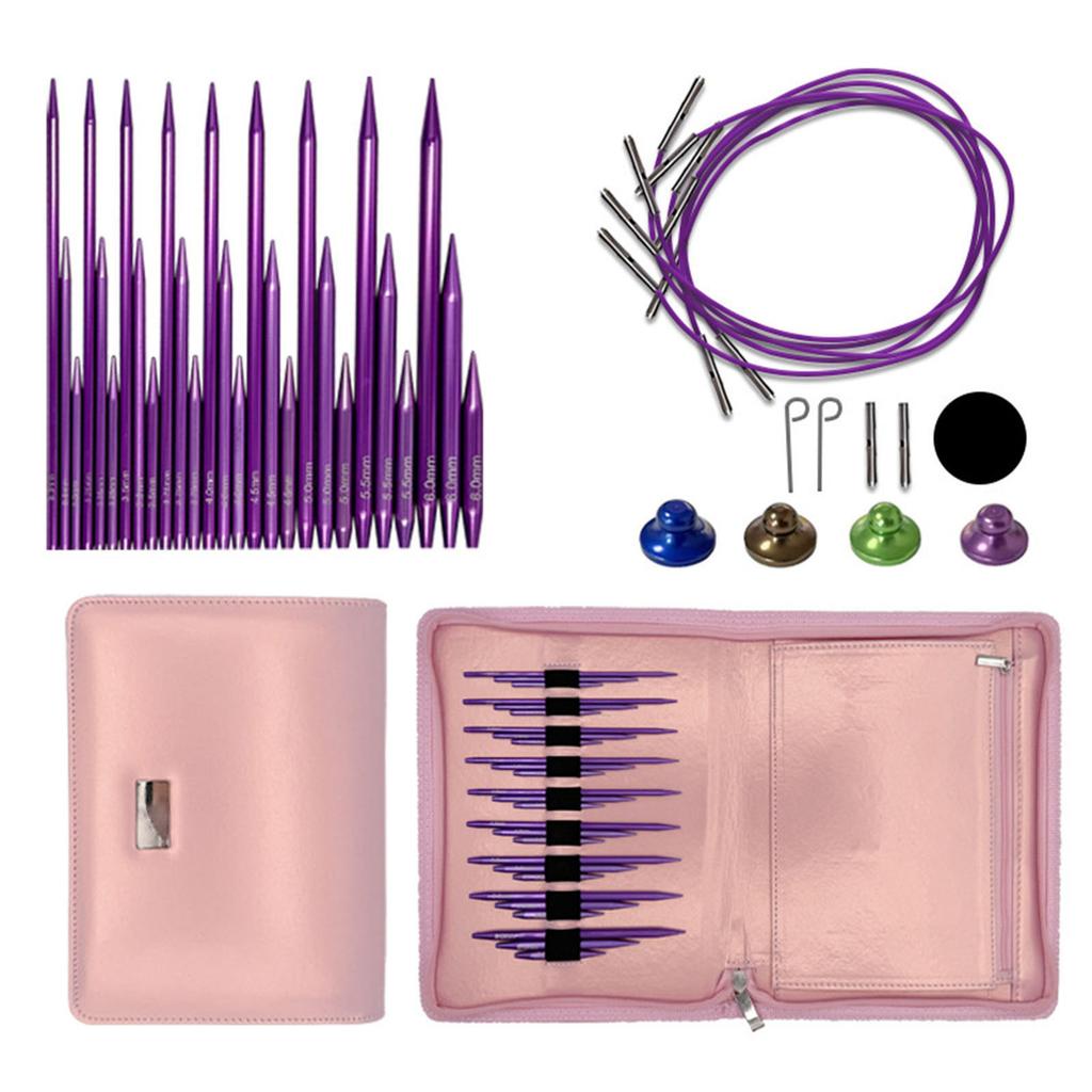 Circular Knitting Needle Set Short Round Knitting Needle 3.0mm-6.0mm Knitting Tool Interchangeable Circular Needle Size