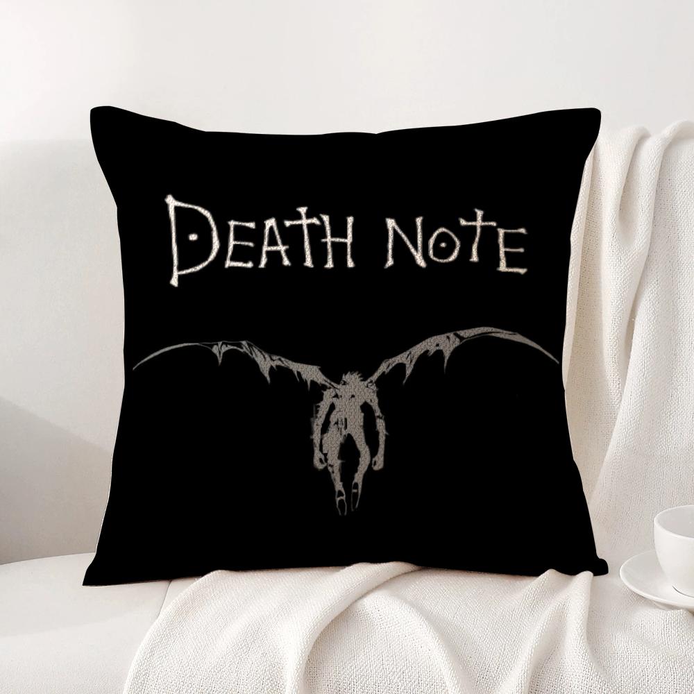 D-Death N-Note Cushion Cover Summer Coolness Linen Fabric Double-Sided Printing Pillow Case Sofa Home Decor Gift