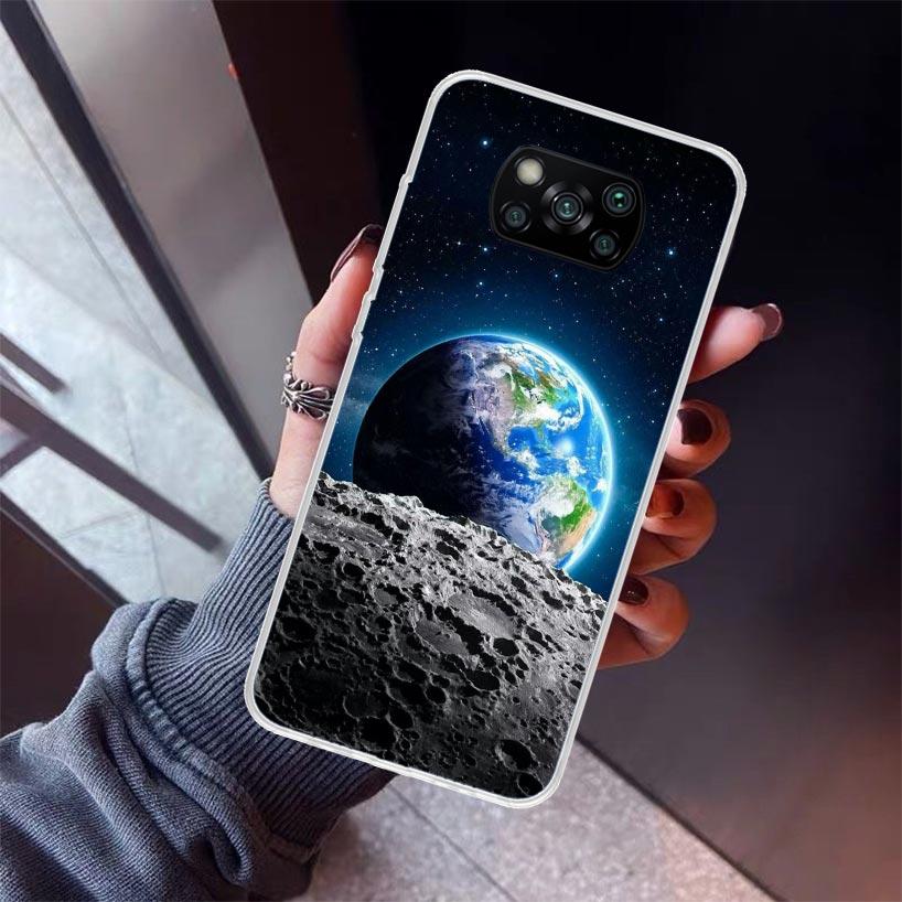 Earth Stars Space Phone Case For Xiaomi Poco X7 X6 X5 Pro F7 Ultra Redmi 15C 15 13 13C 12 12C 10 10A 10C 9 9A 9C 9T Shell Poco X