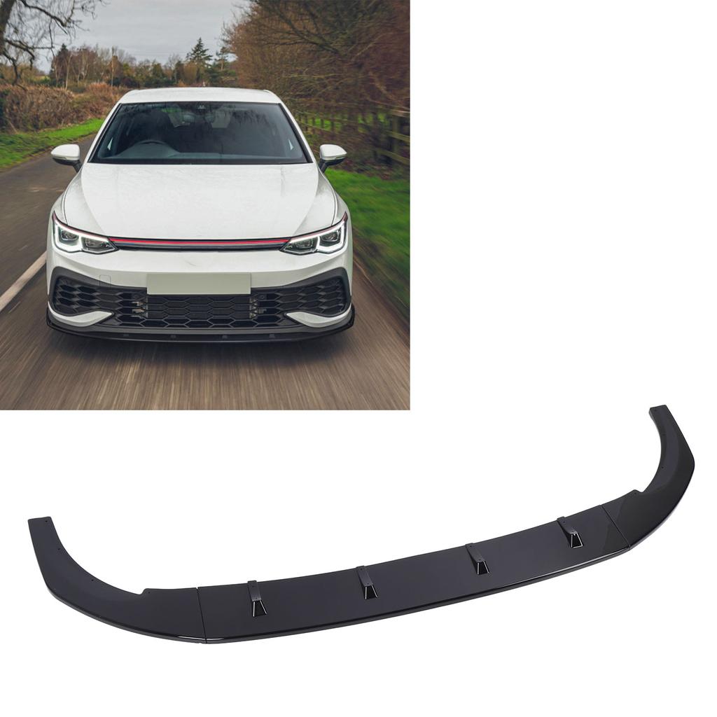 Front Bumper Lip Spoiler Glossy Black Enhanced Aerodynamics Front Bumper Lip Splitter Body Kit for 8