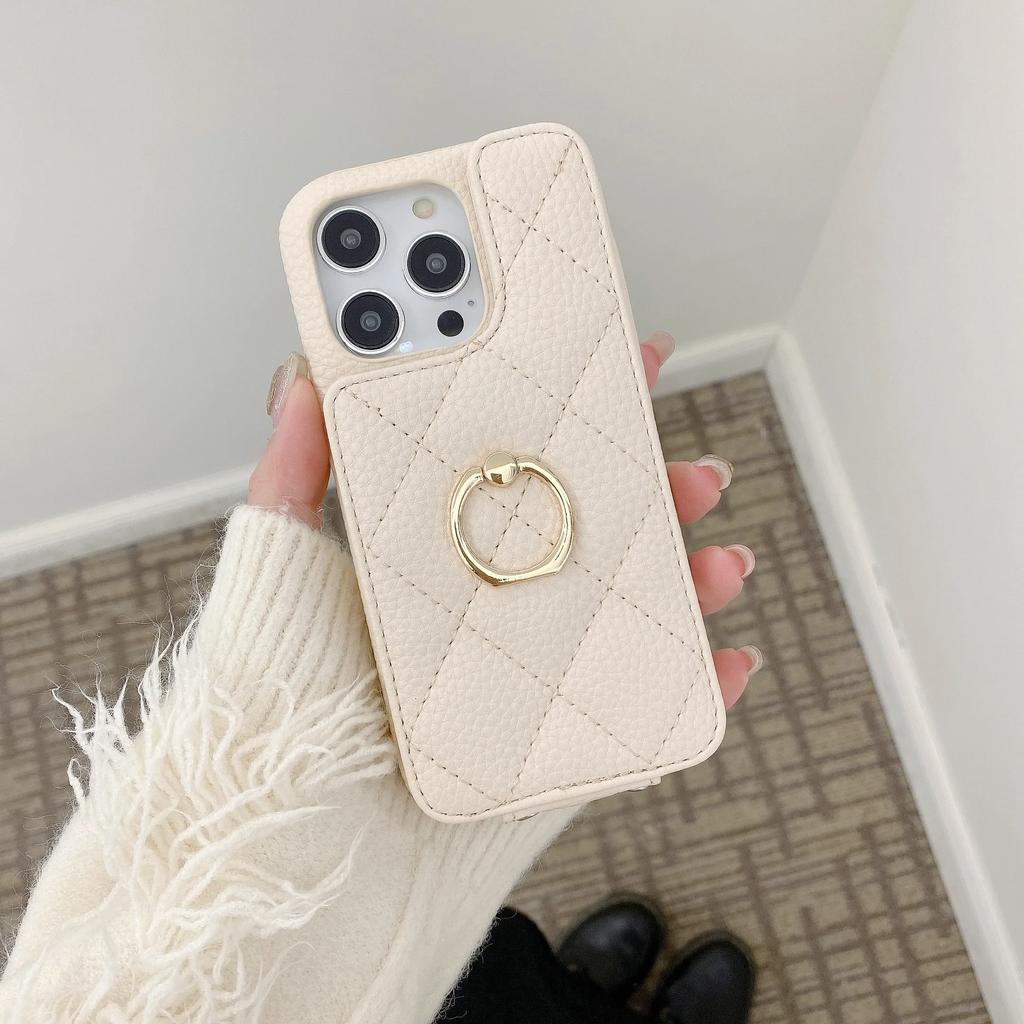 Leather Ring Wallet with Card Holder Phone Case for IPhone 15 14 11 Pro Max 13 12 Mini X XR XS Max 8 7 Plus Shockproof Cover