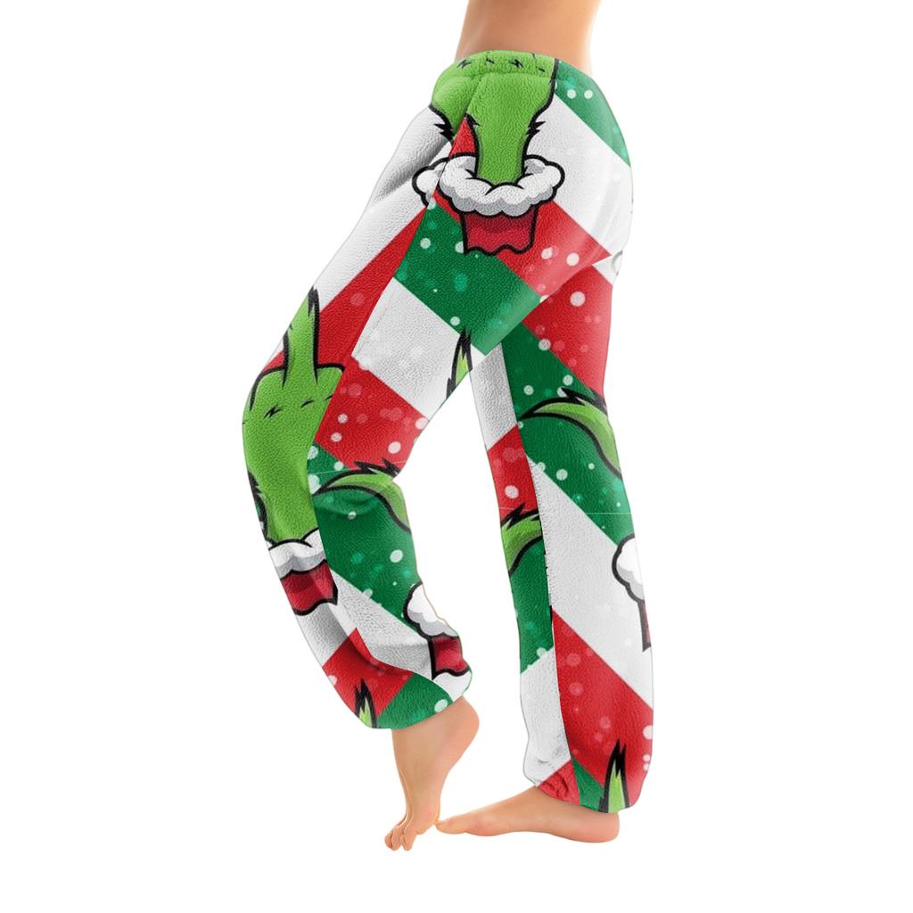 Women's Solid Color Trousers With Cuffs Casual Pants And Pajama Pants