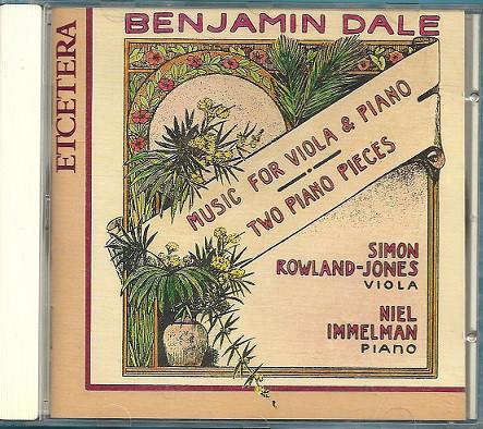 

CD DALE - Music for Va & Pno KTC1105 Etcetera 1991 Netherland Pop Used