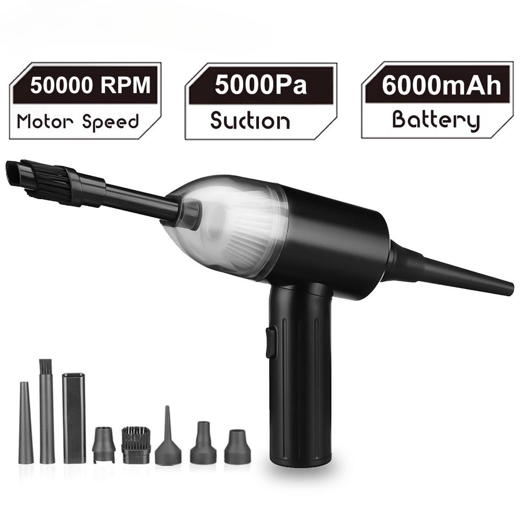 2-in-1 Cordless Car Vacuum Cleaner Compressed Air Duster Portable Electric Air Blower for Keyboard Computer Seat Device Cleaners