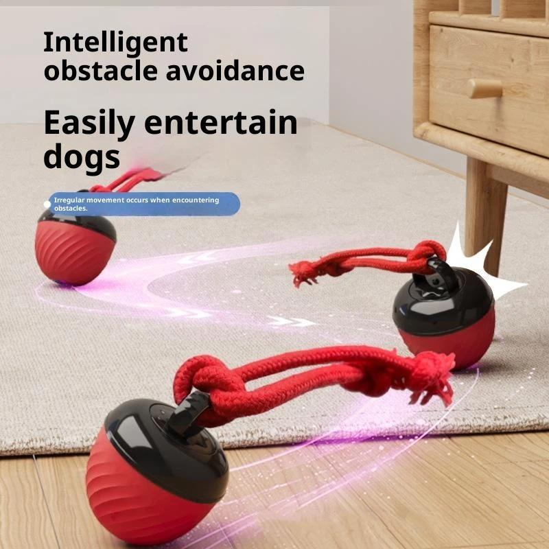 Smart Dog Toy Ball Electronic Interactive Pet Toy Moving Ball Rope Usb 3 Modes Automatic Moving Bouncing For Puppy Chew Products