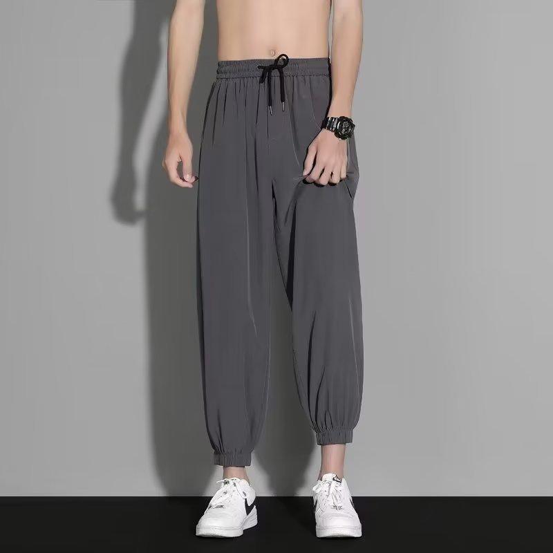 Herren Sommer Eis Seide Weite Beine Schnelltrocknende Hose - Strapazierfähig, Leicht und Bequem.