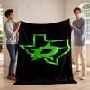 Green Texas Star Logo On Black Background Print Blanket Soft and Cozy Perfect for the Living Room Bed Sofa or a Nap,gift