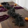 Haunted House Party Decorations Black Halloween Garland, Spooky Artificial Cedar Vine for Mantel Fireplace, Realistic Twisted Bionic Branch